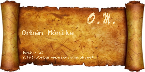 Orbán Mónika névjegykártya